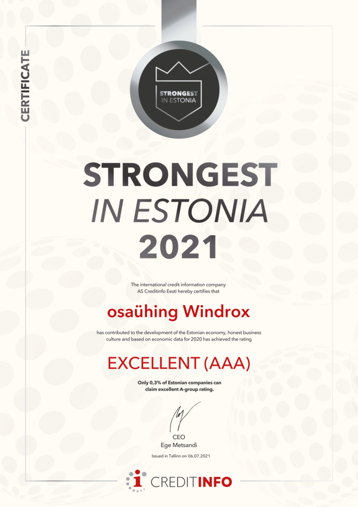 Windrox OÜ Edukas Eesti Ettevõte 2021